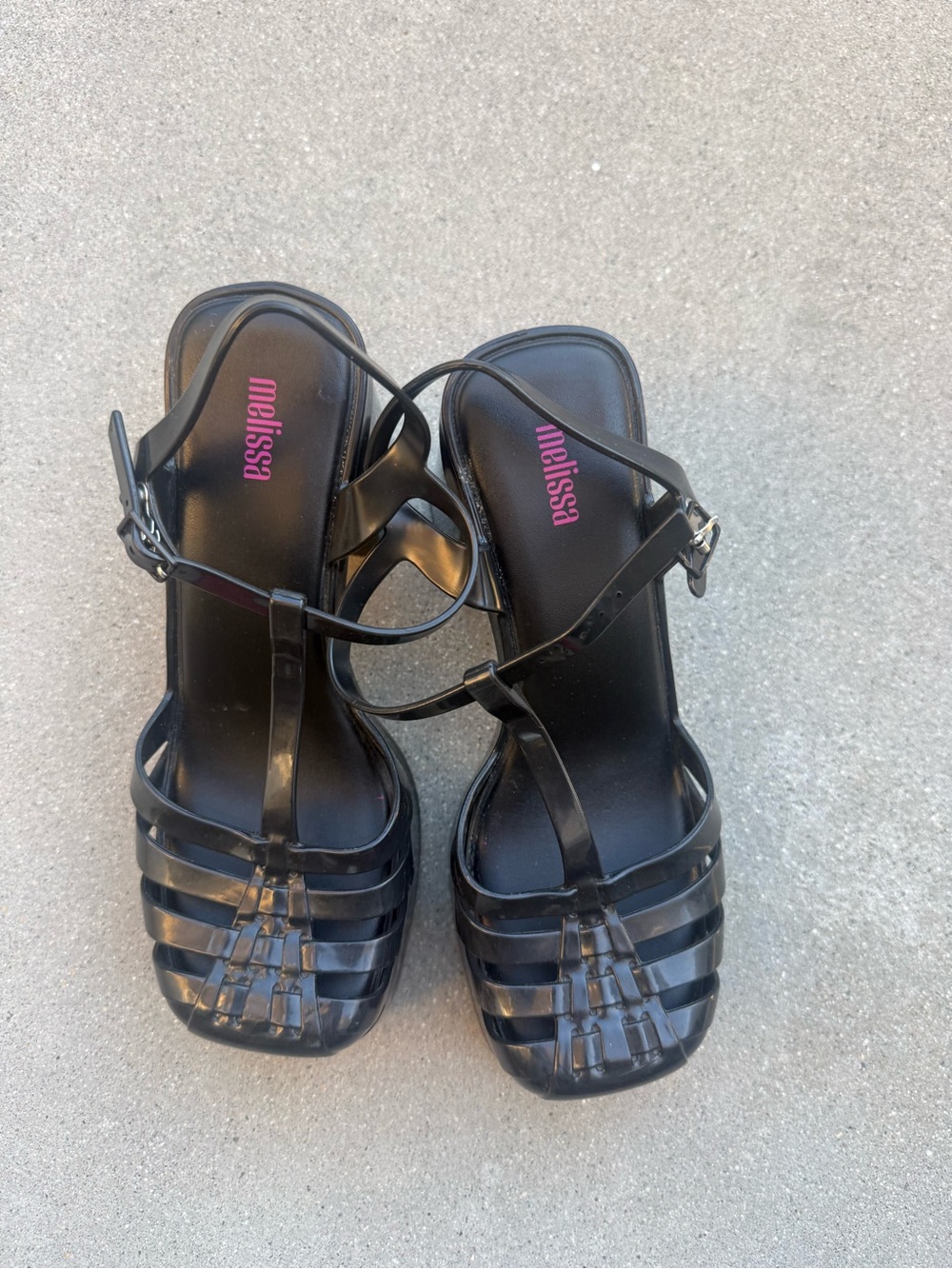 Melissa Black Strappy Jelly Sandals for Women